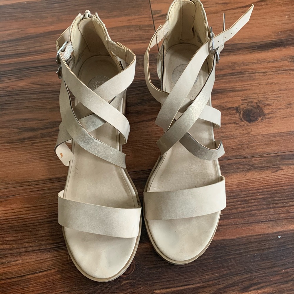 Multi Strap Tan Heels